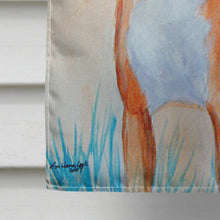 Load image into Gallery viewer, Red Basenji Flag Canvas House Size