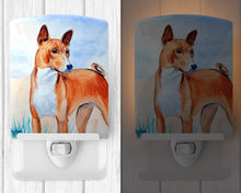 Load image into Gallery viewer, Red and White Basenji Ceramic Night Light 7223CNL