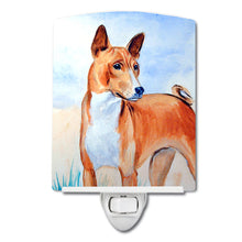Load image into Gallery viewer, Red and White Basenji Ceramic Night Light 7223CNL