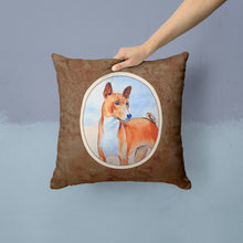 Load image into Gallery viewer, Red and White Basenji Throw Pillow - 14x14 Decorative Pillow – Art for Your Home &amp; Patio 7223PW1414