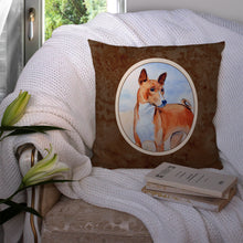 Load image into Gallery viewer, Red and White Basenji Throw Pillow - 14x14 Decorative Pillow – Art for Your Home &amp; Patio 7223PW1414