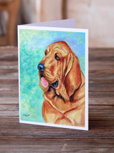 Load image into Gallery viewer, Bloodhound  Greeting Cards -  Blank Note Cards – 8-Pack of Artist-Designed Cards with Envelopes