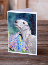 Load image into Gallery viewer, Bedlington Terrier Greeting Cards -  Blank Note Cards – 8-Pack of Artist-Designed Cards with Envelopes
