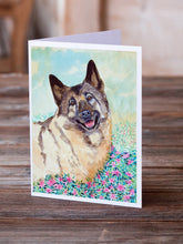 Load image into Gallery viewer, Norwegian Elkhound  Greeting Cards -  Blank Note Cards – 8-Pack of Artist-Designed Cards with Envelopes