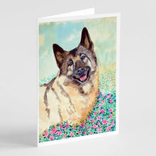 Load image into Gallery viewer, Norwegian Elkhound  Greeting Cards -  Blank Note Cards – 8-Pack of Artist-Designed Cards with Envelopes