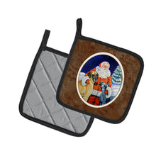 Load image into Gallery viewer, Santa Claus with Great Dane Pot Holders - Set of 2 Decorative Kitchen Helpers | Made in the USA 7232PTHD