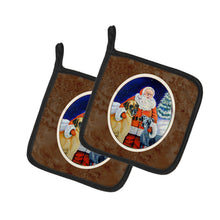 Load image into Gallery viewer, Santa Claus with Great Dane Pot Holders - Set of 2 Decorative Kitchen Helpers | Made in the USA 7232PTHD