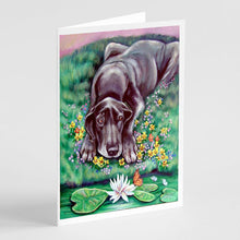 Load image into Gallery viewer, Blue Great Dane  Greeting Cards -  Blank Note Cards – 8-Pack of Artist-Designed Cards with Envelopes