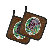 Load image into Gallery viewer, Blue Great Dane Pot Holders - Set of 2 Decorative Kitchen Helpers | Made in the USA 7235PTHD