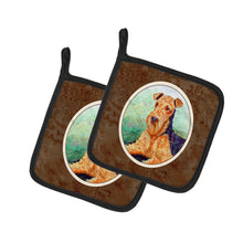 Load image into Gallery viewer, Airedale Terrier Pot Holders - Set of 2 Decorative Kitchen Helpers | Made in the USA 7239PTHD