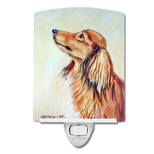 Load image into Gallery viewer, Long Haired Red Dachshund Ceramic Night Light 7240CNL
