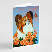 Load image into Gallery viewer, Papillon  Greeting Cards -  Blank Note Cards – 8-Pack of Artist-Designed Cards with Envelopes