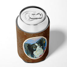 Load image into Gallery viewer, Black and White Papillon Can or Bottle Hugger 7247CC