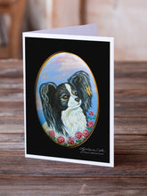 Load image into Gallery viewer, Black and White Papillon Greeting Cards -  Blank Note Cards – 8-Pack of Artist-Designed Cards with Envelopes