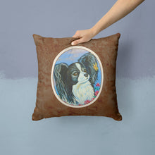 Load image into Gallery viewer, Black and White Papillon Throw Pillow - 14x14 Decorative Pillow – Art for Your Home &amp; Patio 7247PW1414