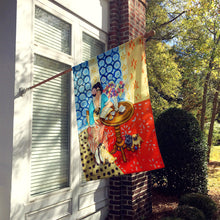 Load image into Gallery viewer, Lady with her Pug Flag Canvas House Size