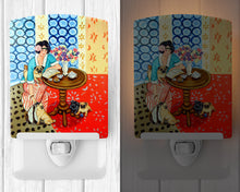 Load image into Gallery viewer, Lady with her Pug Ceramic Night Light 7259CNL