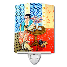 Load image into Gallery viewer, Lady with her Pug Ceramic Night Light 7259CNL