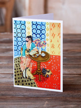 Load image into Gallery viewer, Lady with her Pug  Greeting Cards -  Blank Note Cards – 8-Pack of Artist-Designed Cards with Envelopes
