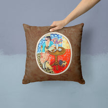 Load image into Gallery viewer, Lady with her Pug Throw Pillow - 14x14 Decorative Pillow – Art for Your Home &amp; Patio 7259PW1414