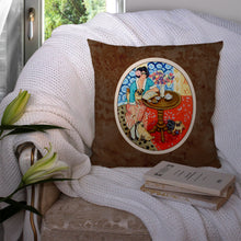 Load image into Gallery viewer, Lady with her Pug Throw Pillow - 14x14 Decorative Pillow – Art for Your Home &amp; Patio 7259PW1414