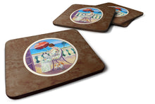 Load image into Gallery viewer, Lady with her Japanese Chin Foam Coaster  7260FC