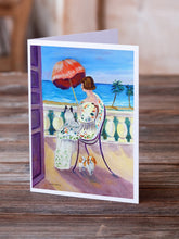 Load image into Gallery viewer, Lady with her Japanese Chin  Greeting Cards -  Blank Note Cards – 8-Pack of Artist-Designed Cards with Envelopes