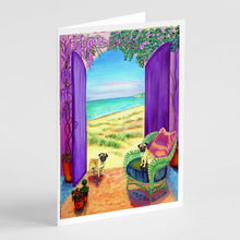 Load image into Gallery viewer, Pug Let's go Outside  Greeting Cards -  Blank Note Cards – 8-Pack of Artist-Designed Cards with Envelopes