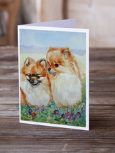 Load image into Gallery viewer, Pomeranian  Greeting Cards -  Blank Note Cards – 8-Pack of Artist-Designed Cards with Envelopes