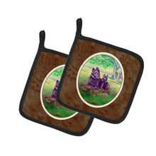 Load image into Gallery viewer, Schipperke and puppy Pot Holders - Set of 2 Decorative Kitchen Helpers | Made in the USA 7263PTHD