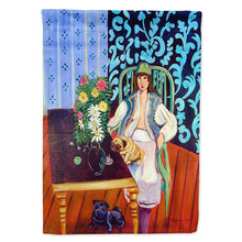 Load image into Gallery viewer, Lady with her Pug Flag Canvas House Size