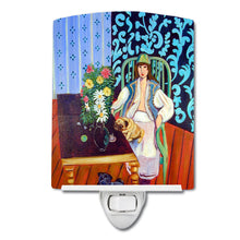 Load image into Gallery viewer, Lady with her Pug Ceramic Night Light 7265CNL
