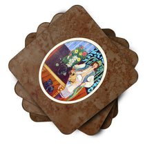 Load image into Gallery viewer, Lady with her Pug Foam Coaster  7265FC
