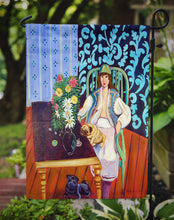 Load image into Gallery viewer, Lady with her Pug Garden Flag – Decorative Outdoor Yard Flag