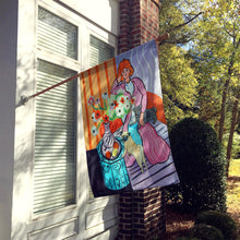 Load image into Gallery viewer, Lady with her Pug Flag Canvas House Size