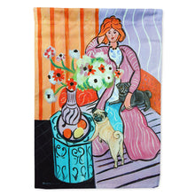 Load image into Gallery viewer, Lady with her Pug Flag Canvas House Size