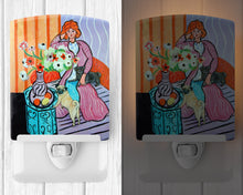 Load image into Gallery viewer, Lady with her Pug Ceramic Night Light 7266CNL