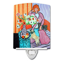 Load image into Gallery viewer, Lady with her Pug Ceramic Night Light 7266CNL