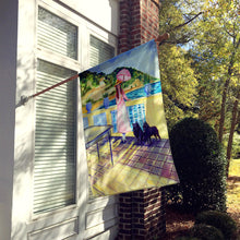 Load image into Gallery viewer, Lady with her Schipperke Flag Canvas House Size