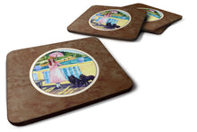 Load image into Gallery viewer, Lady with her Schipperke Foam Coaster  7267FC