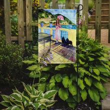 Load image into Gallery viewer, Lady with her Schipperke Garden Flag – Decorative Outdoor Yard Flag