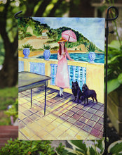 Load image into Gallery viewer, Lady with her Schipperke Garden Flag – Decorative Outdoor Yard Flag