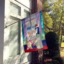 Load image into Gallery viewer, Lady with her Schipperke Flag Canvas House Size