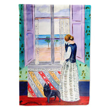 Load image into Gallery viewer, Lady with her Schipperke Flag Canvas House Size