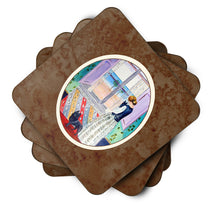 Load image into Gallery viewer, Lady with her Schipperke Foam Coaster  7268FC