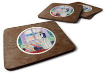 Load image into Gallery viewer, Lady with her Schipperke Foam Coaster  7268FC
