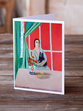 Load image into Gallery viewer, Lady with her Schipperke  Greeting Cards -  Blank Note Cards – 8-Pack of Artist-Designed Cards with Envelopes