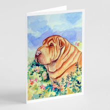 Load image into Gallery viewer, Shar Pei  Greeting Cards -  Blank Note Cards – 8-Pack of Artist-Designed Cards with Envelopes