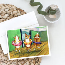 Load image into Gallery viewer, Little Ballerina Corgi Greeting Cards -  Blank Note Cards – 8-Pack of Artist-Designed Cards with Envelopes