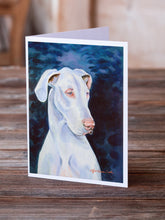 Load image into Gallery viewer, White Great Dane  Greeting Cards -  Blank Note Cards – 8-Pack of Artist-Designed Cards with Envelopes